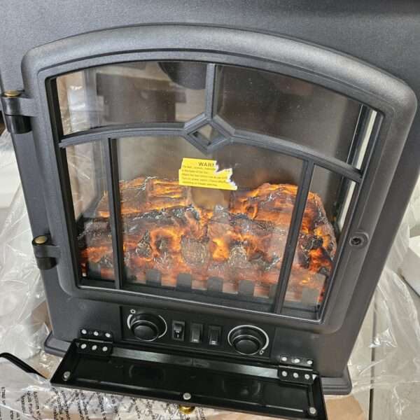 READ THE DESCRIPTION** Kismile Electric Fireplace Stove,1500W Infrared Fireplace Heater with 3D Realistic Flame,Overheating Protection,16inch Portable Freestanding Electric Fireplace for Indoor Use | EZ Auction