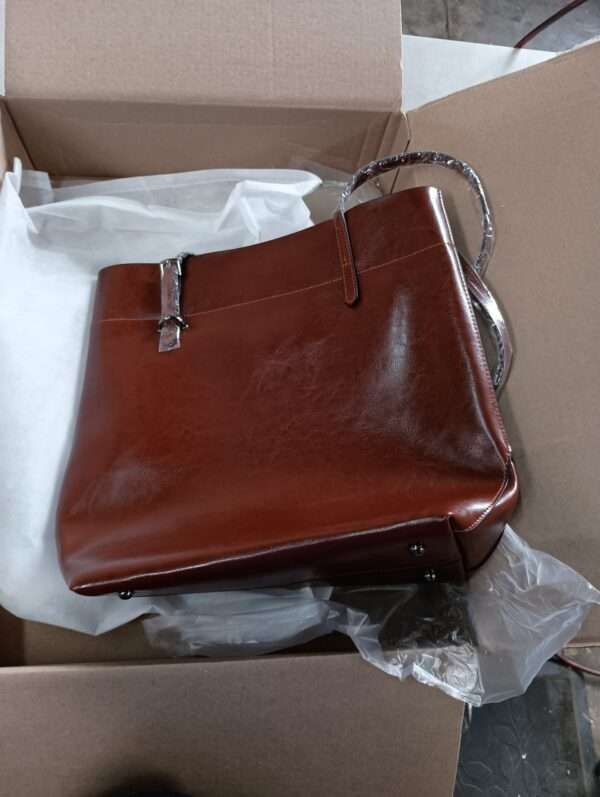 Kattee Vintage Genuine Leather Tote Shoulder Handbag for Woman with Adjustable Handles | EZ Auction