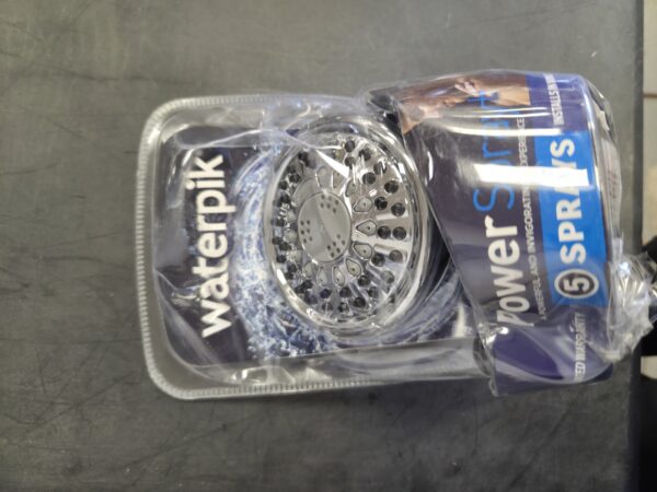 “Waterpik 5-Spray 3.8 in. Single Wall Mount 1.8 GPM Fixed Shower Head in Chrome” - Image 3