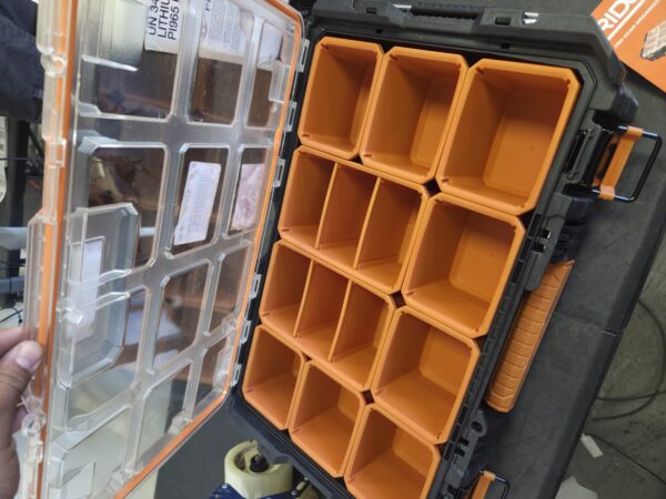 “RIDGID Pro Gear System Gen 2.0 Stackable Durable Weather Resistant 10-Compartment Small Parts Organizer with Removable Bins” - Image 2