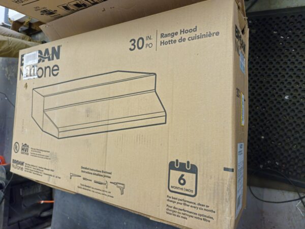 Broan-NuTone F40000 30 in. 230 Max Blower CFM Convertible Under-Cabinet Range Hood with Light in White - Image 5
