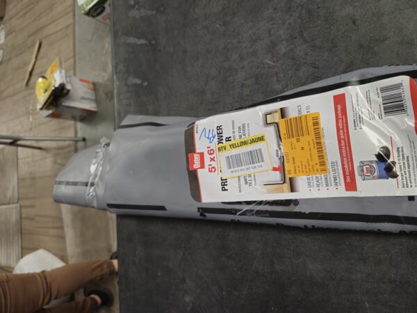 “Oatey 5 ft. x 6 ft. Gray PVC Shower Pan Liner Roll” - Image 3