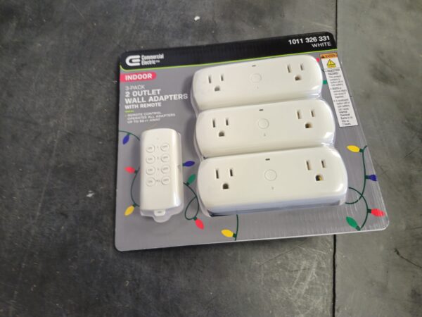 “Commercial Electric Wireless Indoor Remote Control AC/DC Adapter, White(3-Pack)” - Image 3