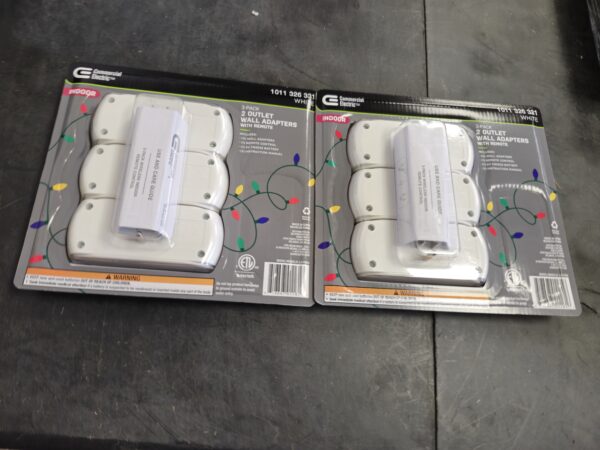 “(PACK OF 2 CASES)Commercial Electric Wireless Indoor Remote Control AC/DC Adapter, White(3-Pack)” - Image 2
