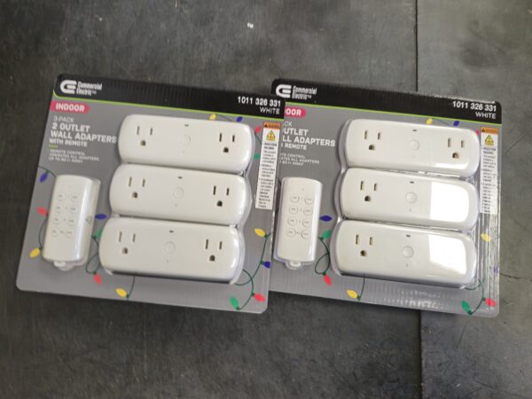 “(PACK OF 2 CASES)Commercial Electric Wireless Indoor Remote Control AC/DC Adapter, White(3-Pack)” - Image 2