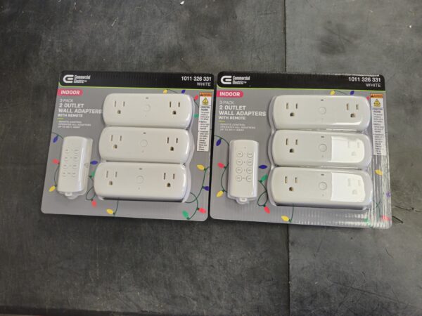 “(PACK OF 2 CASES)Commercial Electric Wireless Indoor Remote Control AC/DC Adapter, White(3-Pack)” - Image 2
